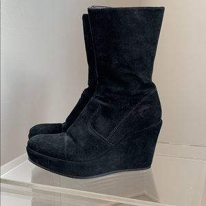 Cordani suede mid-calf wedge boots